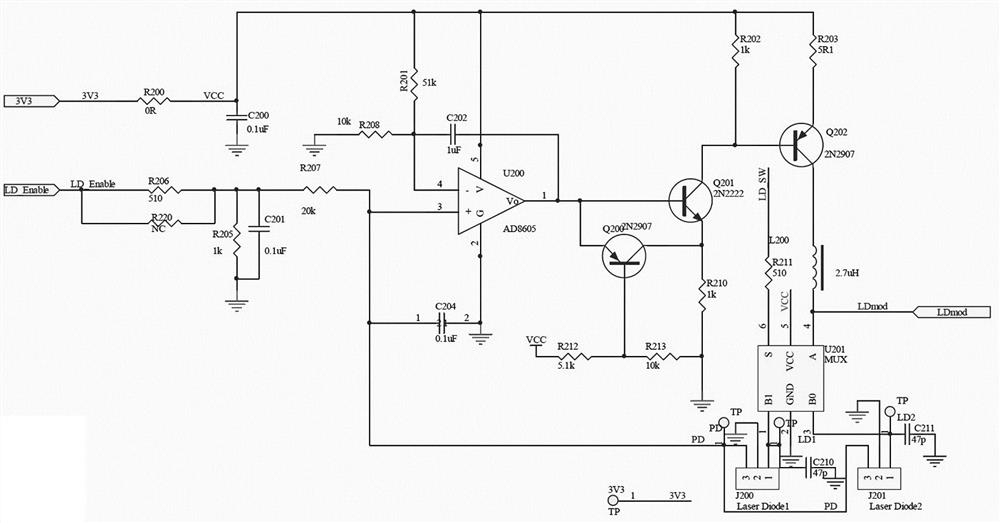 A special circuit for laser ranging and a ranging method based on the circuit