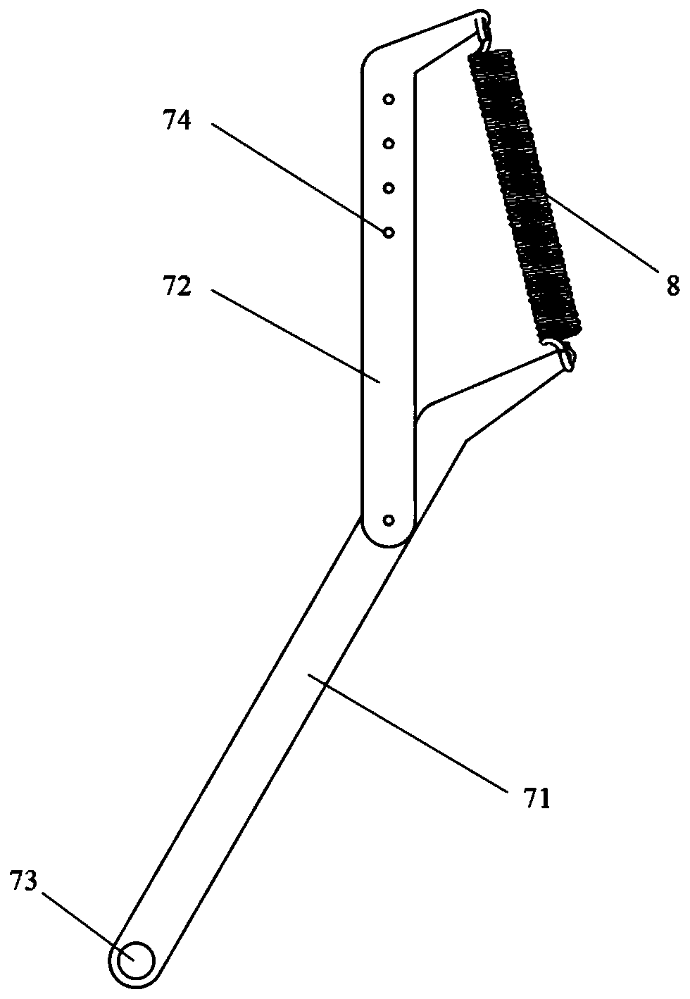 Rice inter-row weeding component suitable for lateral seedling avoiding control