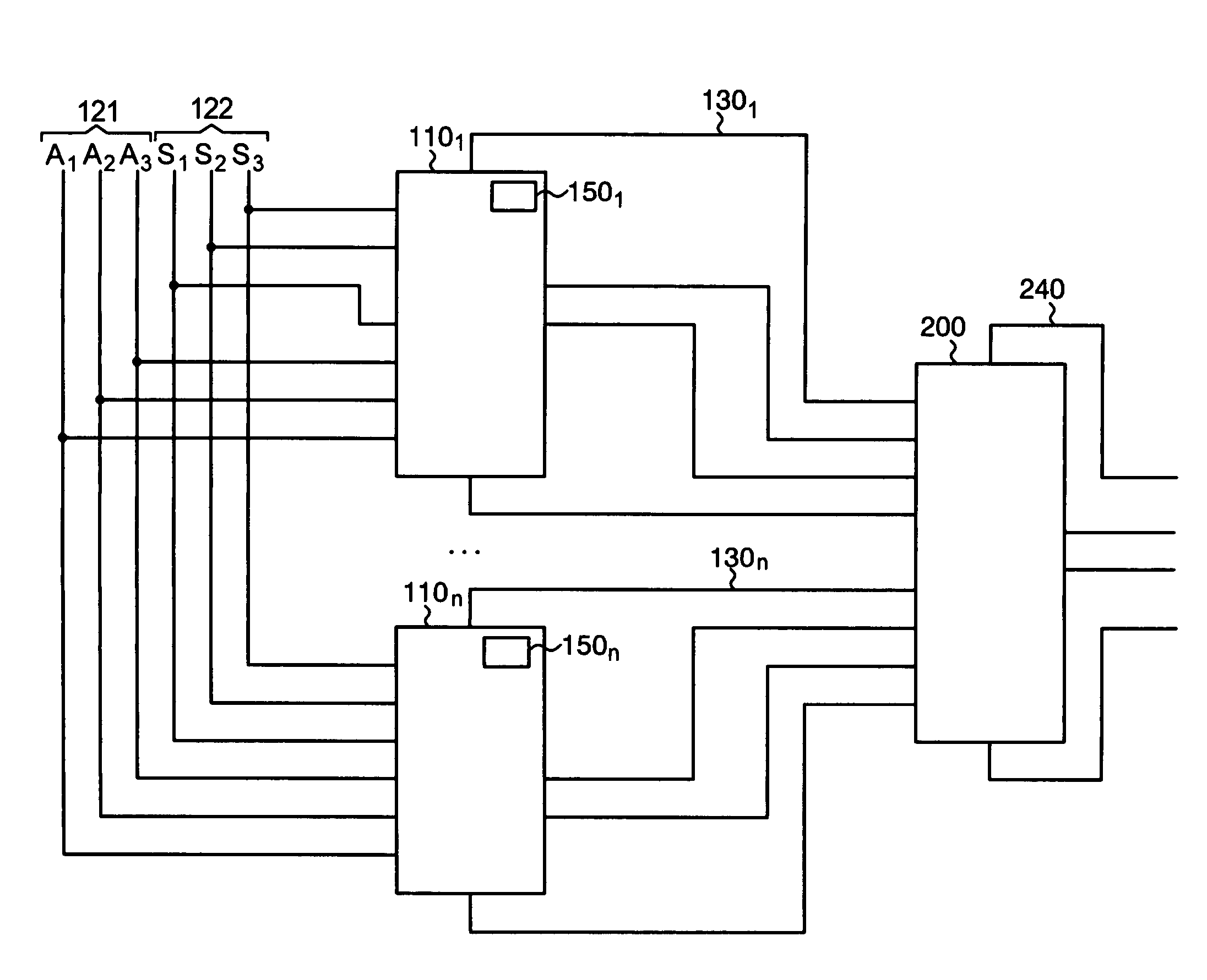 Safety system based on reconfigurable array of logic gates