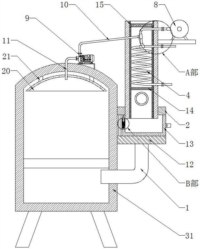 An industrial boiler flue energy-saving device