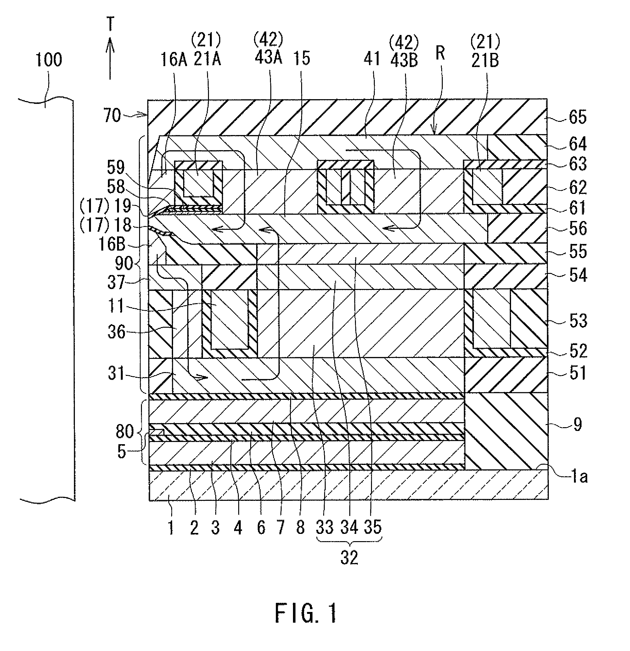 Magnetic head for perpendicular recording having a plurality of magnetic path portions