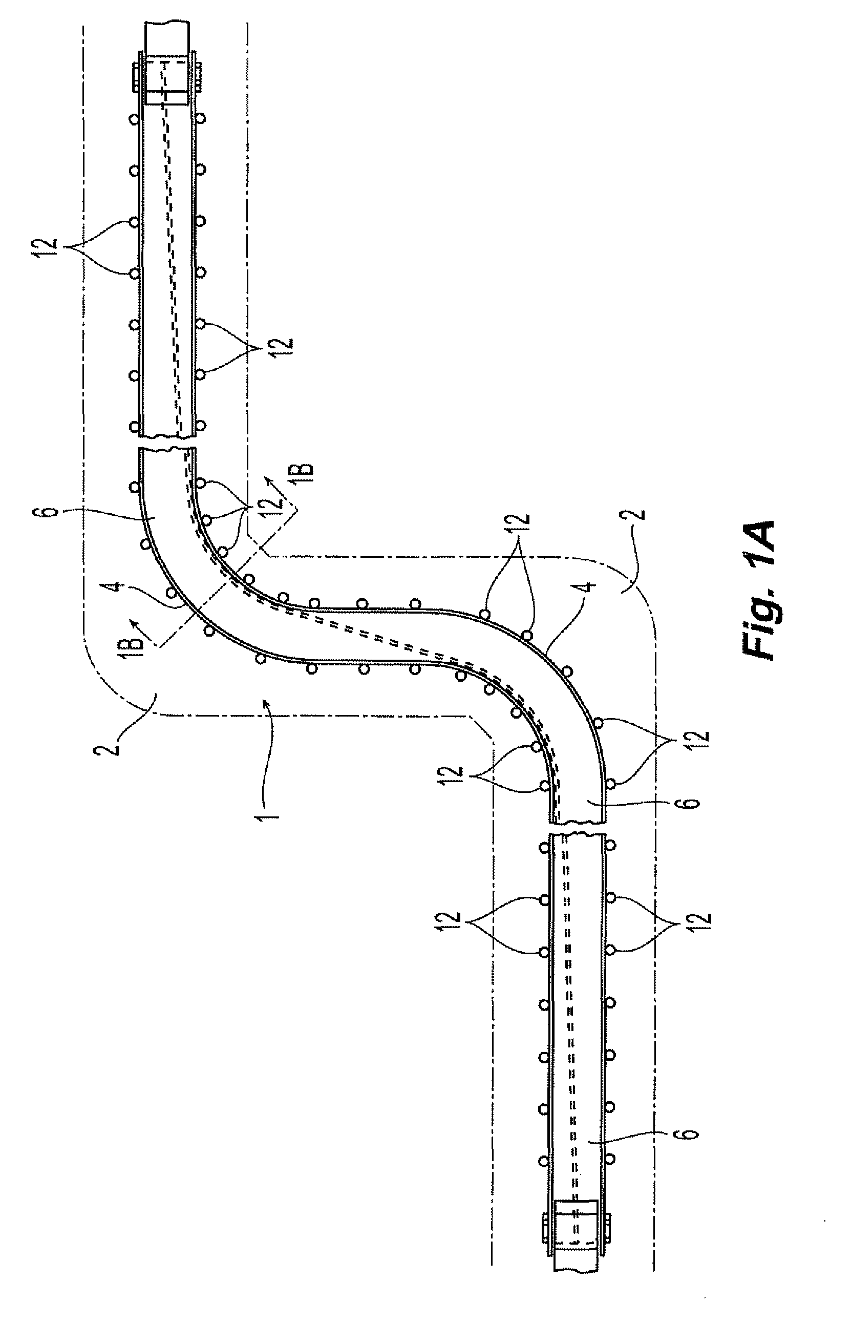 Laterally flexible reinforced structure