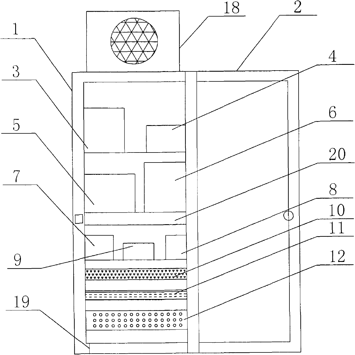 Shielded power grid protective cabinet