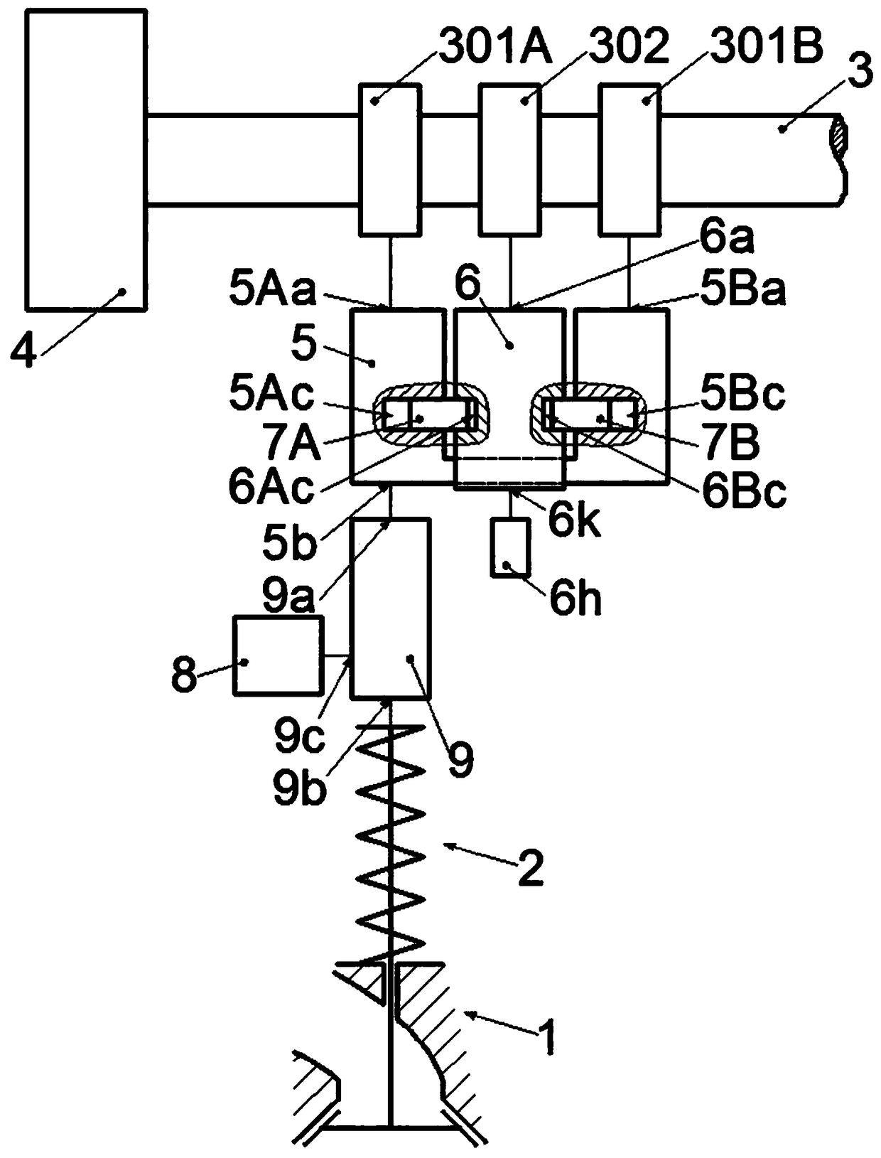 An intensive locking multi-mode four-bar variable valve drive system