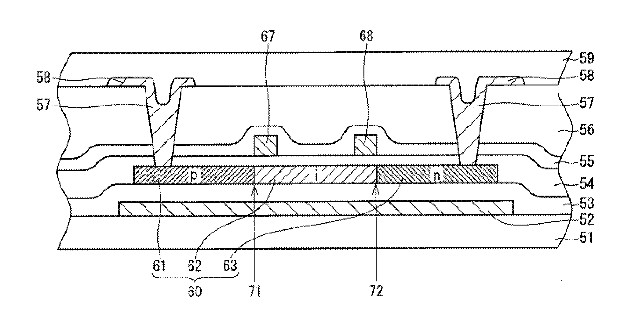 Photodiode, photodiode-equipped display device, and fabrication method therefor