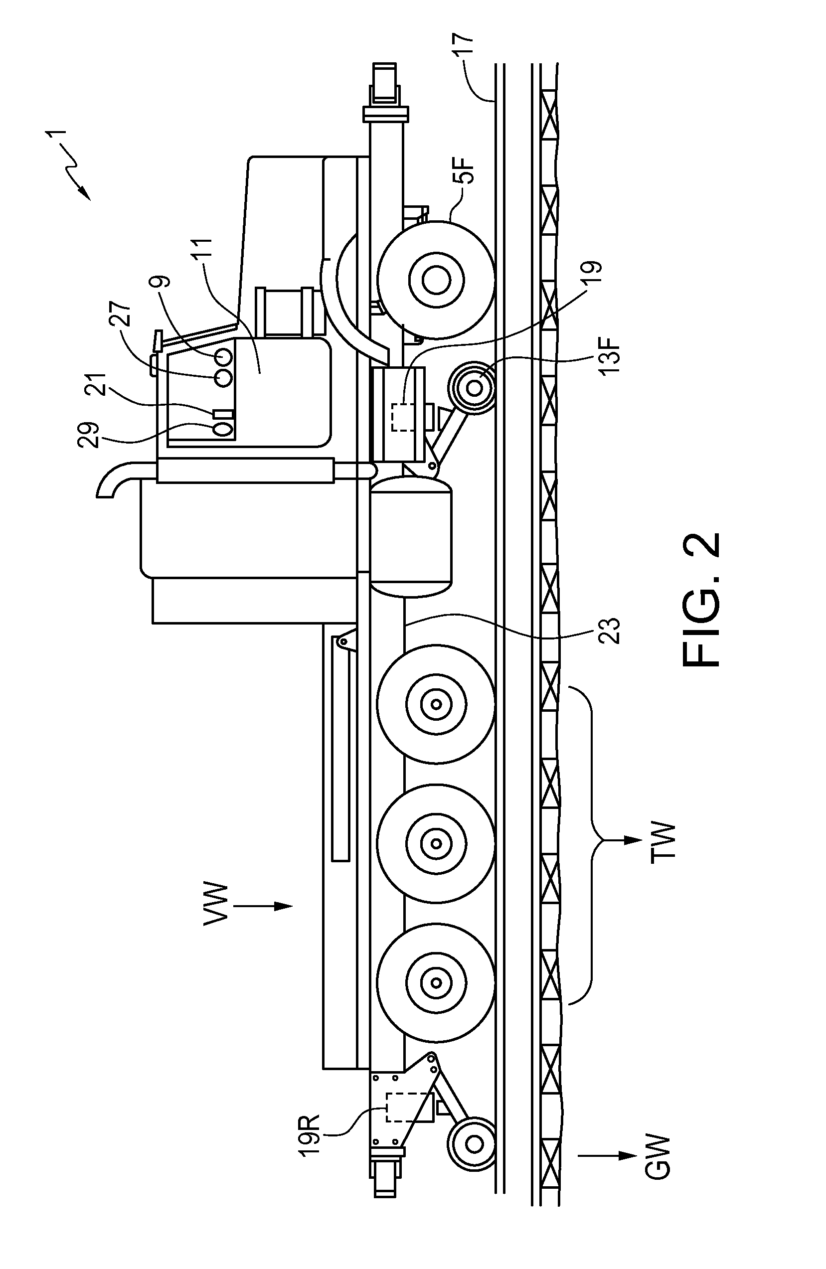 Road/Rail Vehicle with Tractive Weight Control