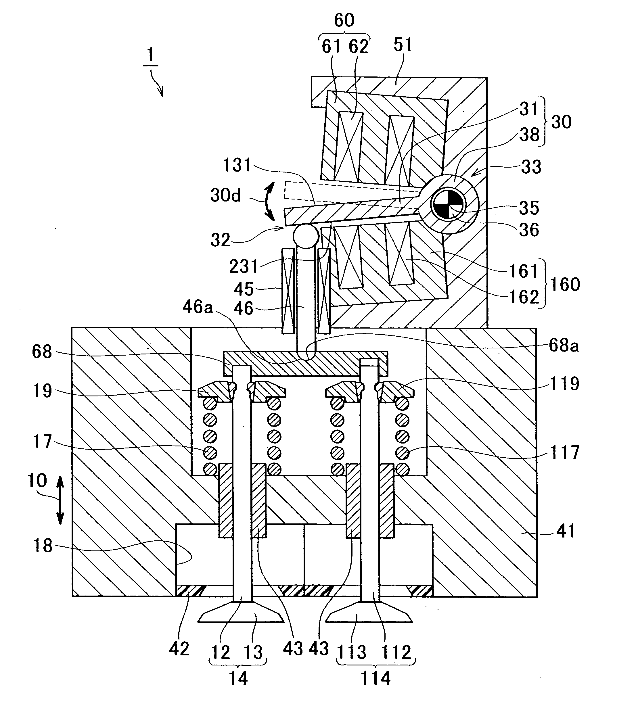 Electromagnetically driven valve