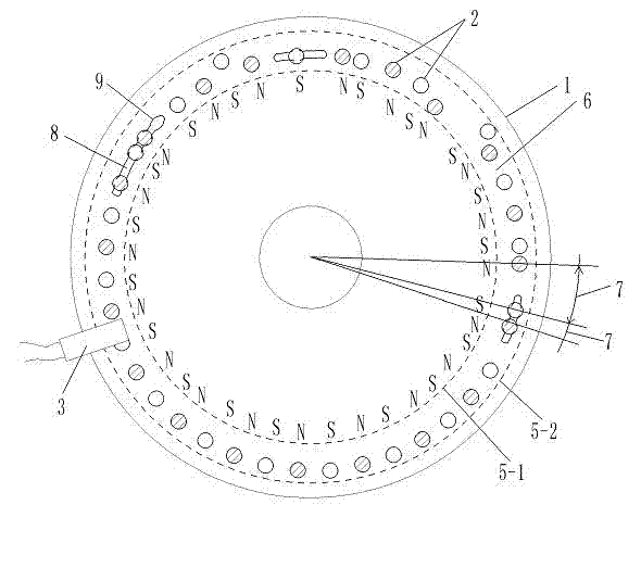 Multi-magnetic block position-adjustable turntable sensor for assisted bicycle