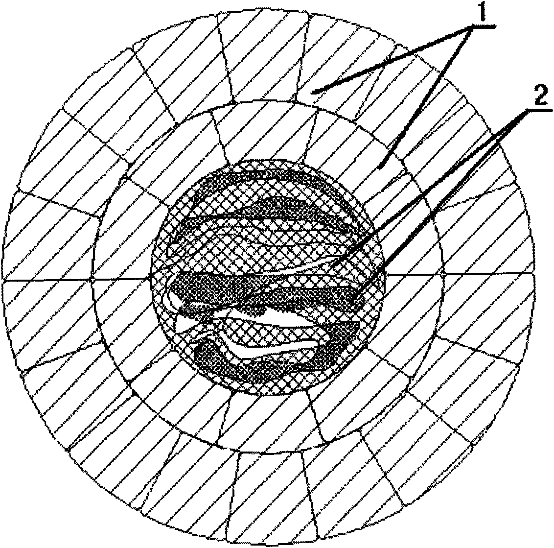 Woven fiber core overhead wire