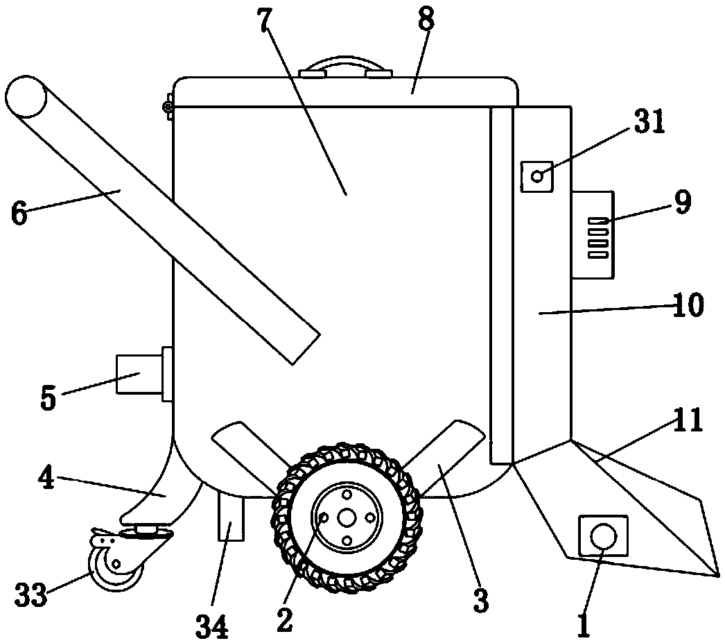 A machine waste scrap cleaning apparatus