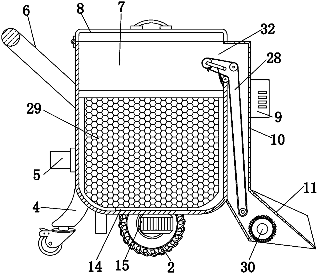 A machine waste scrap cleaning apparatus