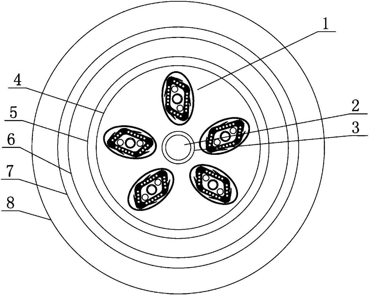 Layer-stranded strip-shaped optical cable