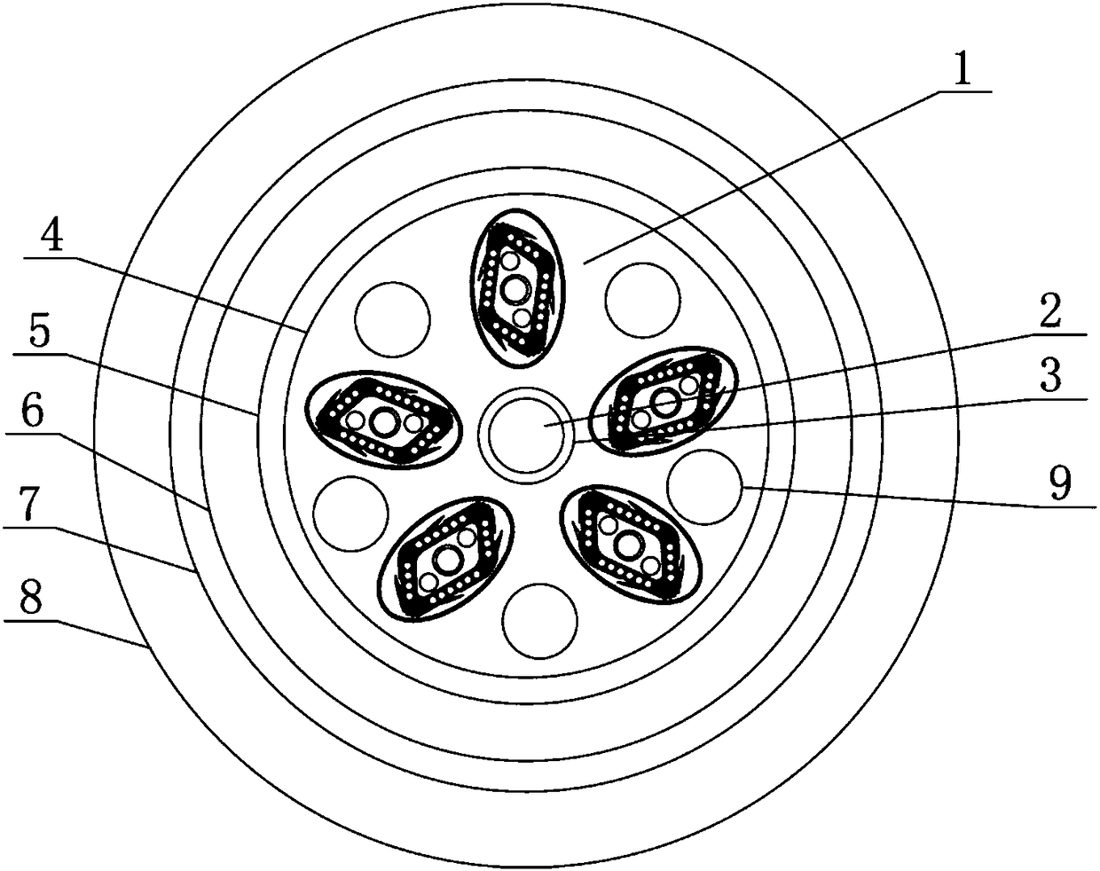 Layer-stranded strip-shaped optical cable