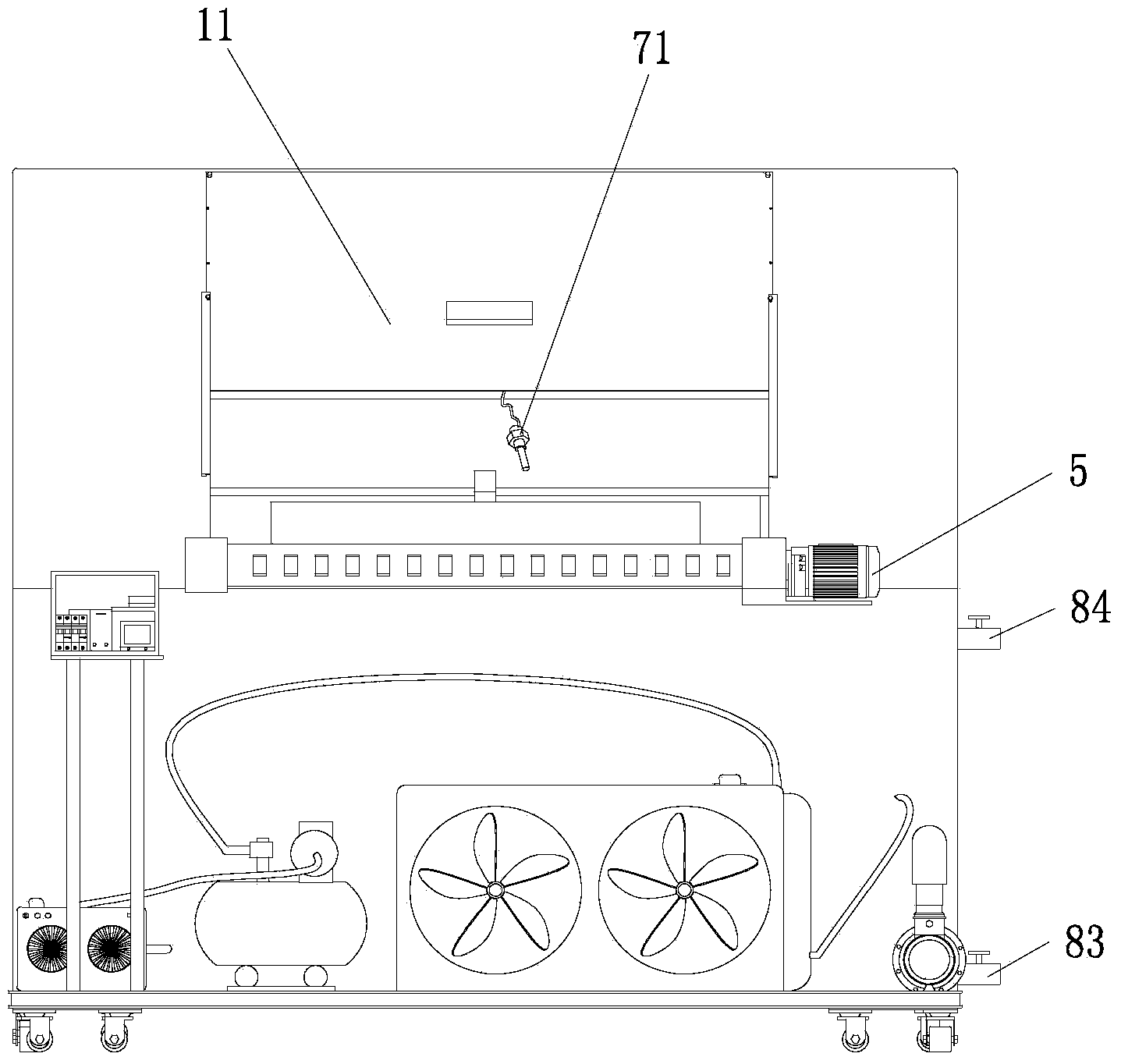 Immersion spraying composite fruit-vegetable pre-cooling device