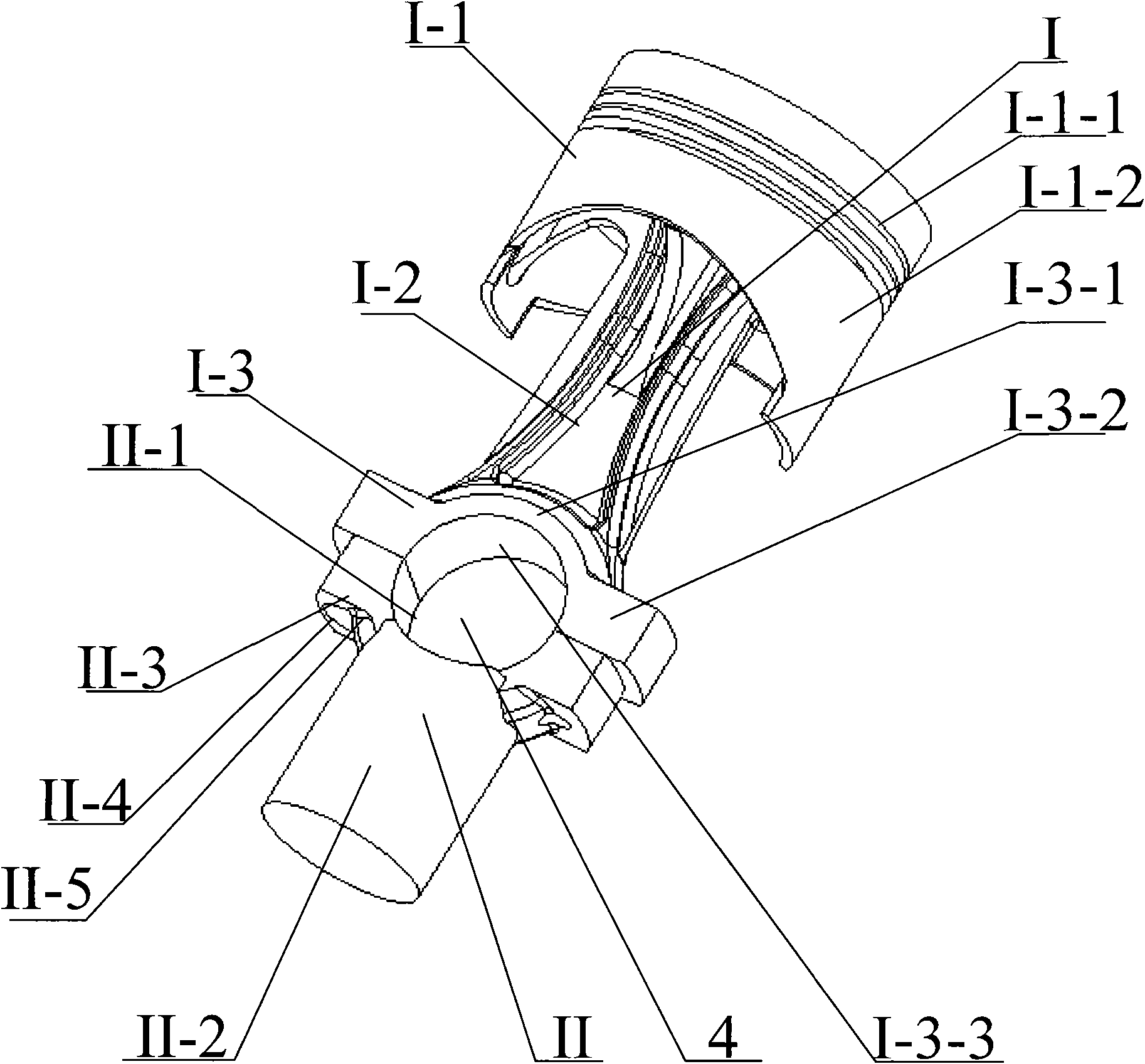 Piston used for connection rod-free reciprocating-rotating movement converting device and equipment thereof