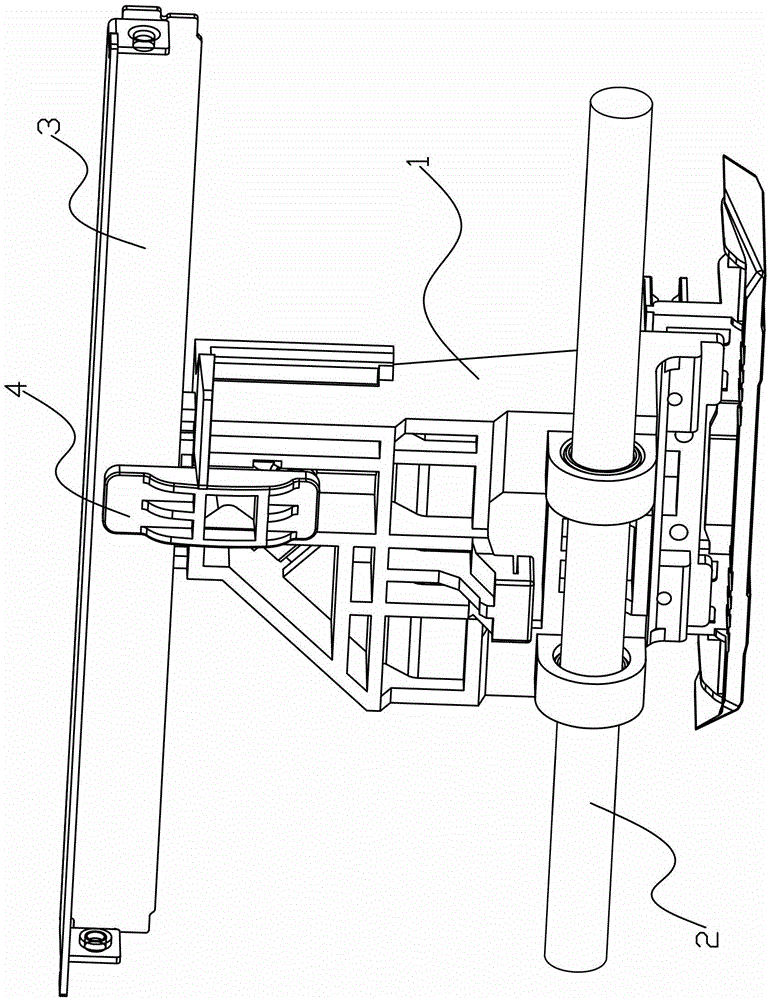 A guiding mechanism for the horizontal movement of the printing carriage