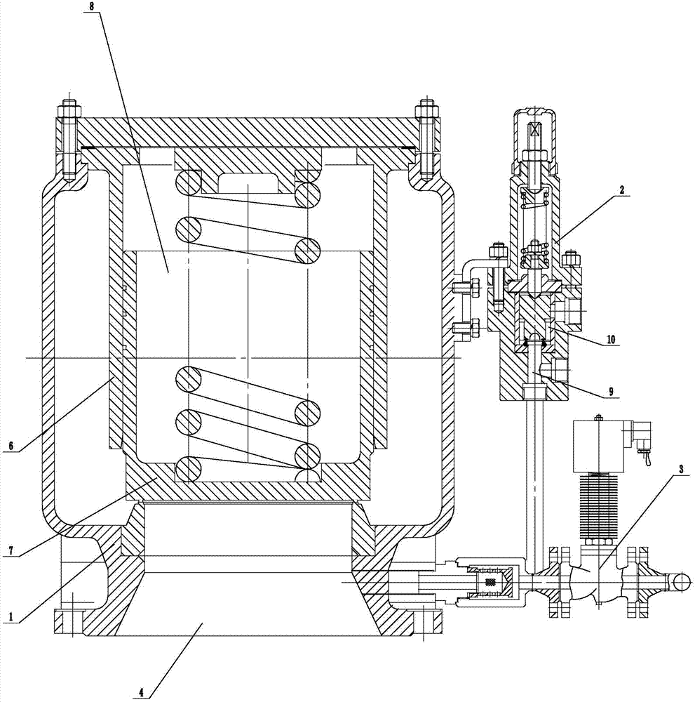 Double-control angle type safety valve