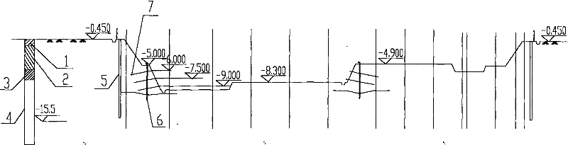 Protective construction method of excavating large area deep foundation pit in running sand confined water soil layer