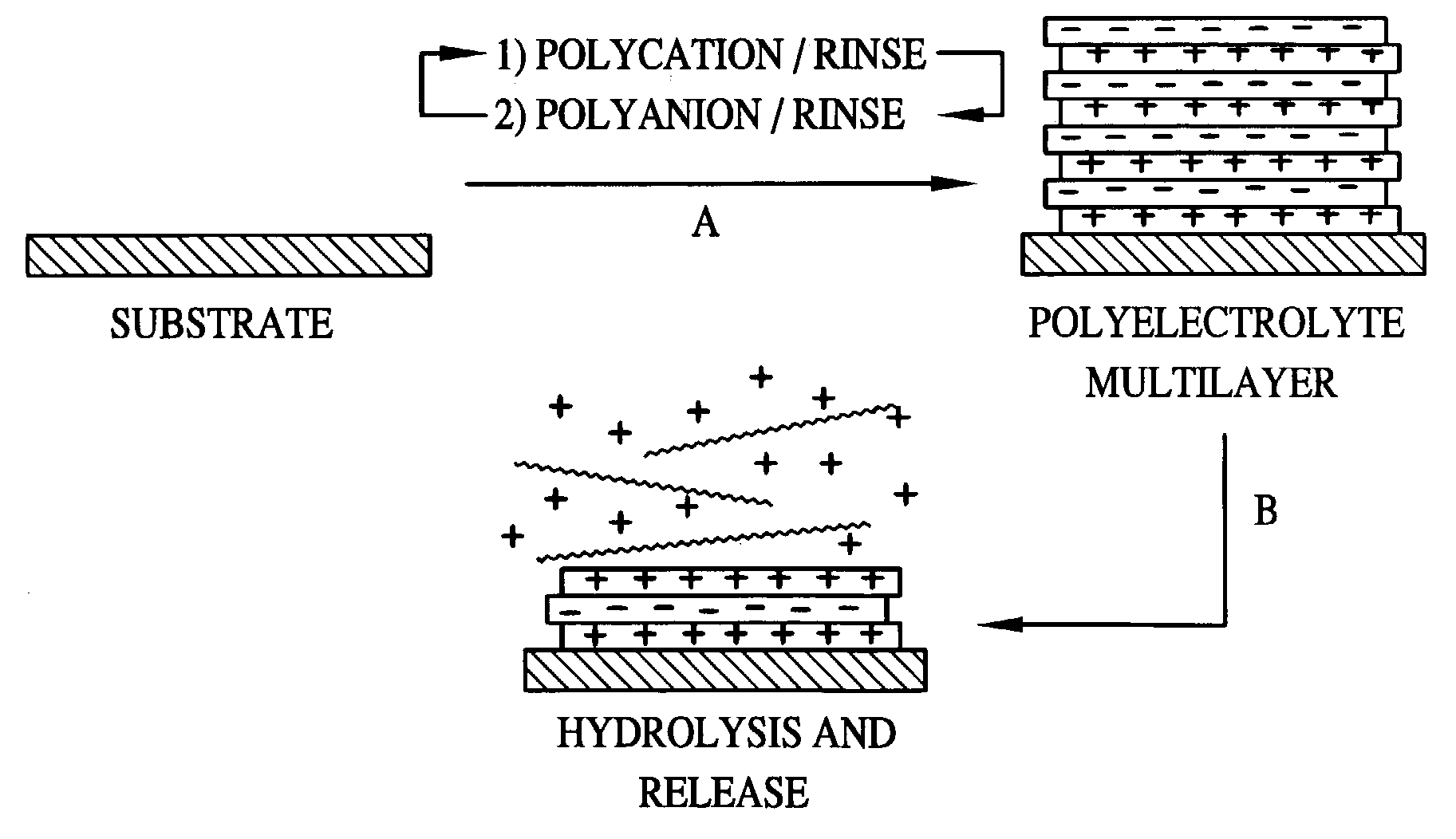 Methods of making decomposable thin films of polyelectrolytes and uses thereof