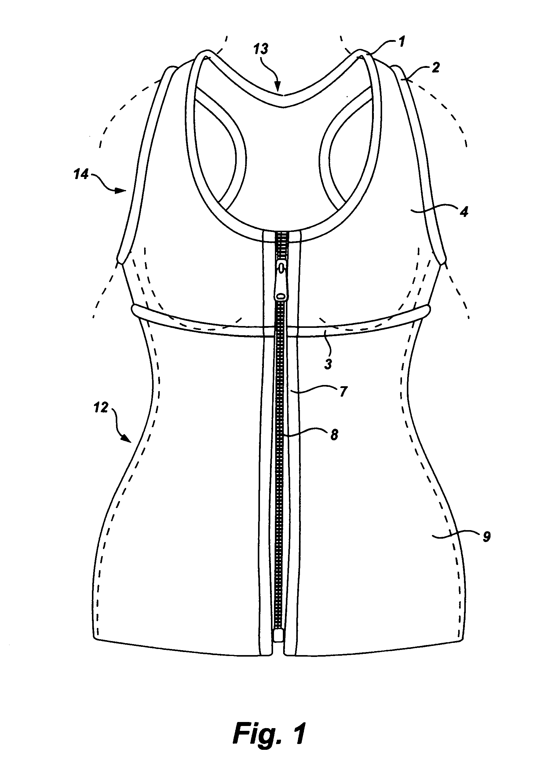 Sports bra with integral fitted sauna suit