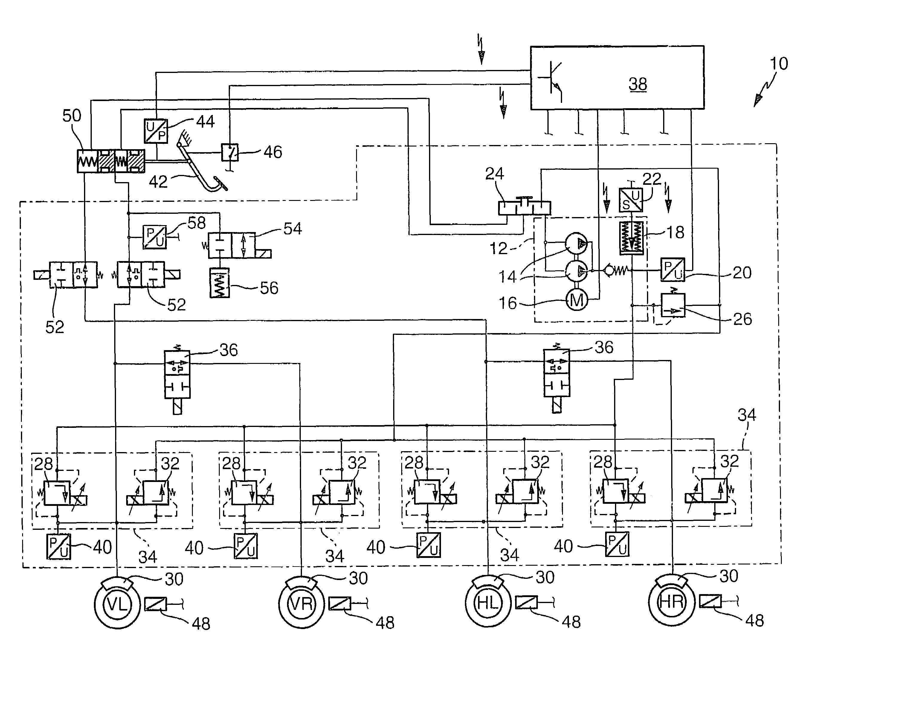 Method used for bleeding a hydraulic vehicle brake system