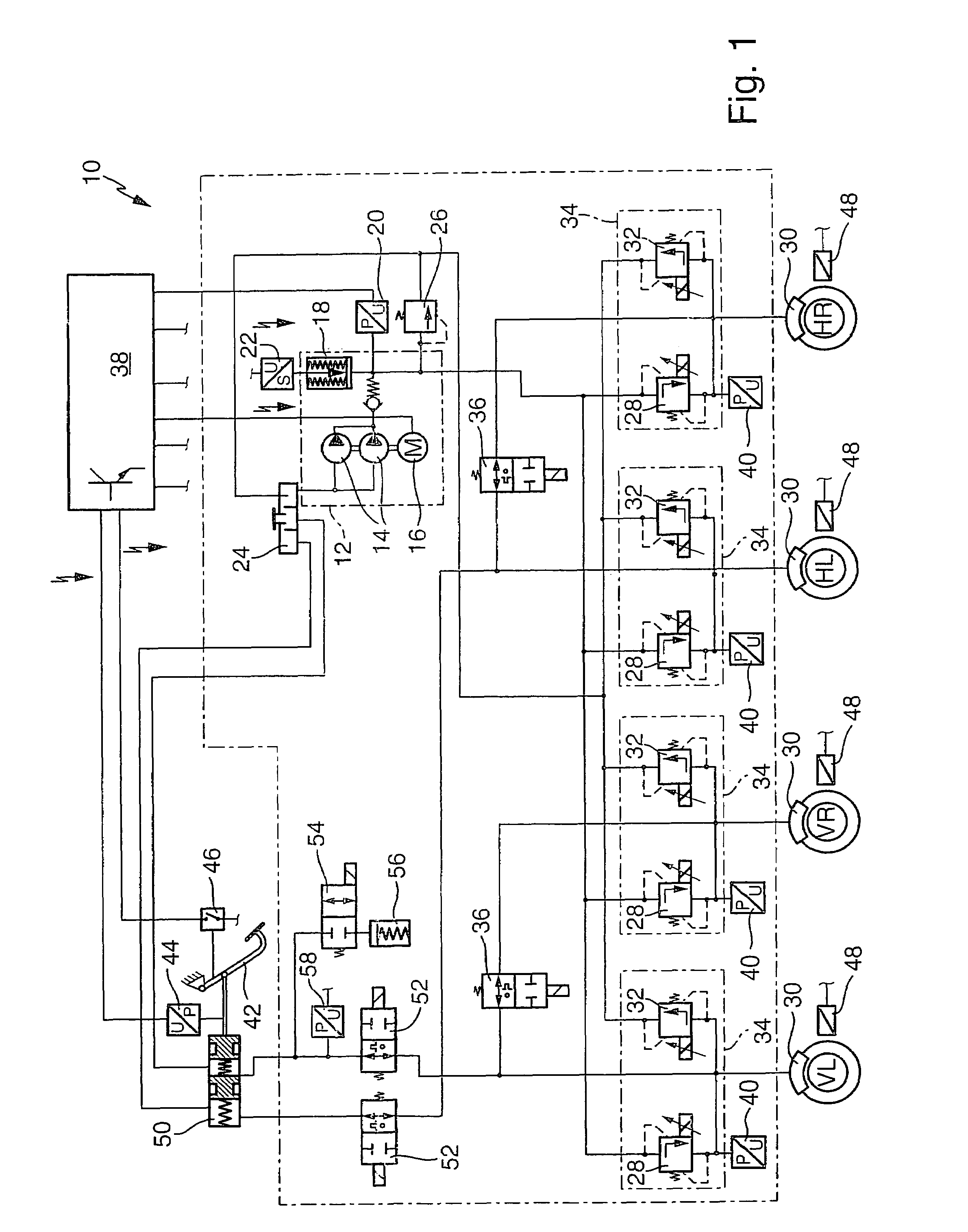 Method used for bleeding a hydraulic vehicle brake system