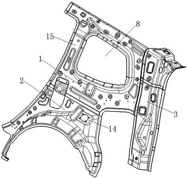 Automobile rear side window area reinforcing structure and automobile