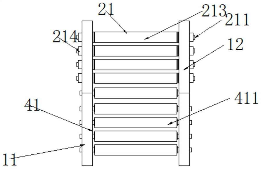 Material guiding device for wrapper composite calendering