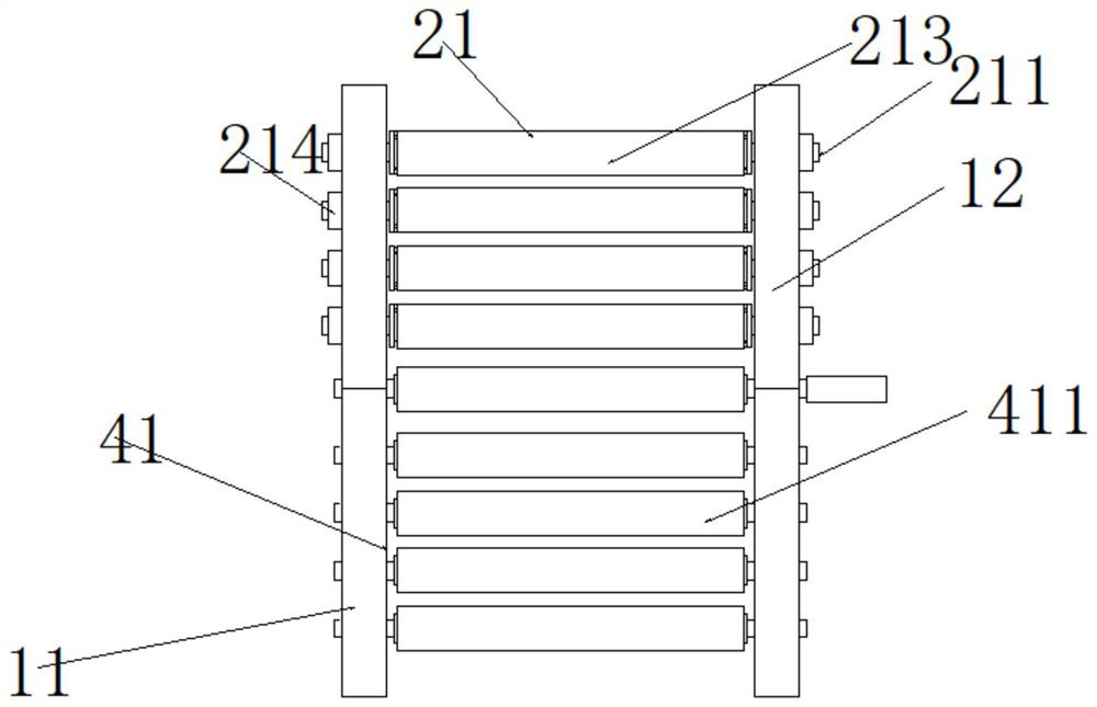 Material guiding device for wrapper composite calendering