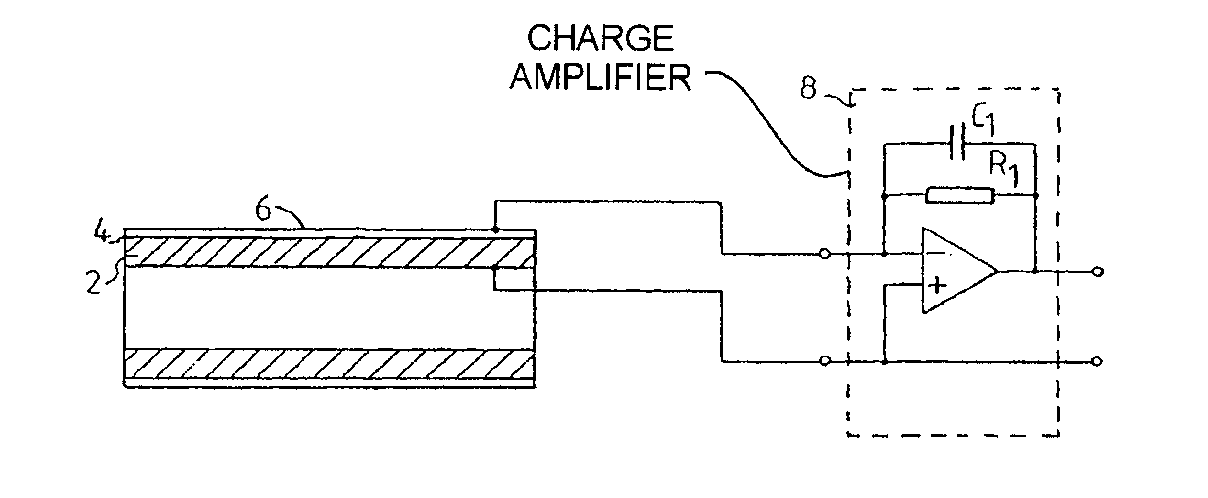 Piezoelectric sensor in a living organism for fluid pressure measurement