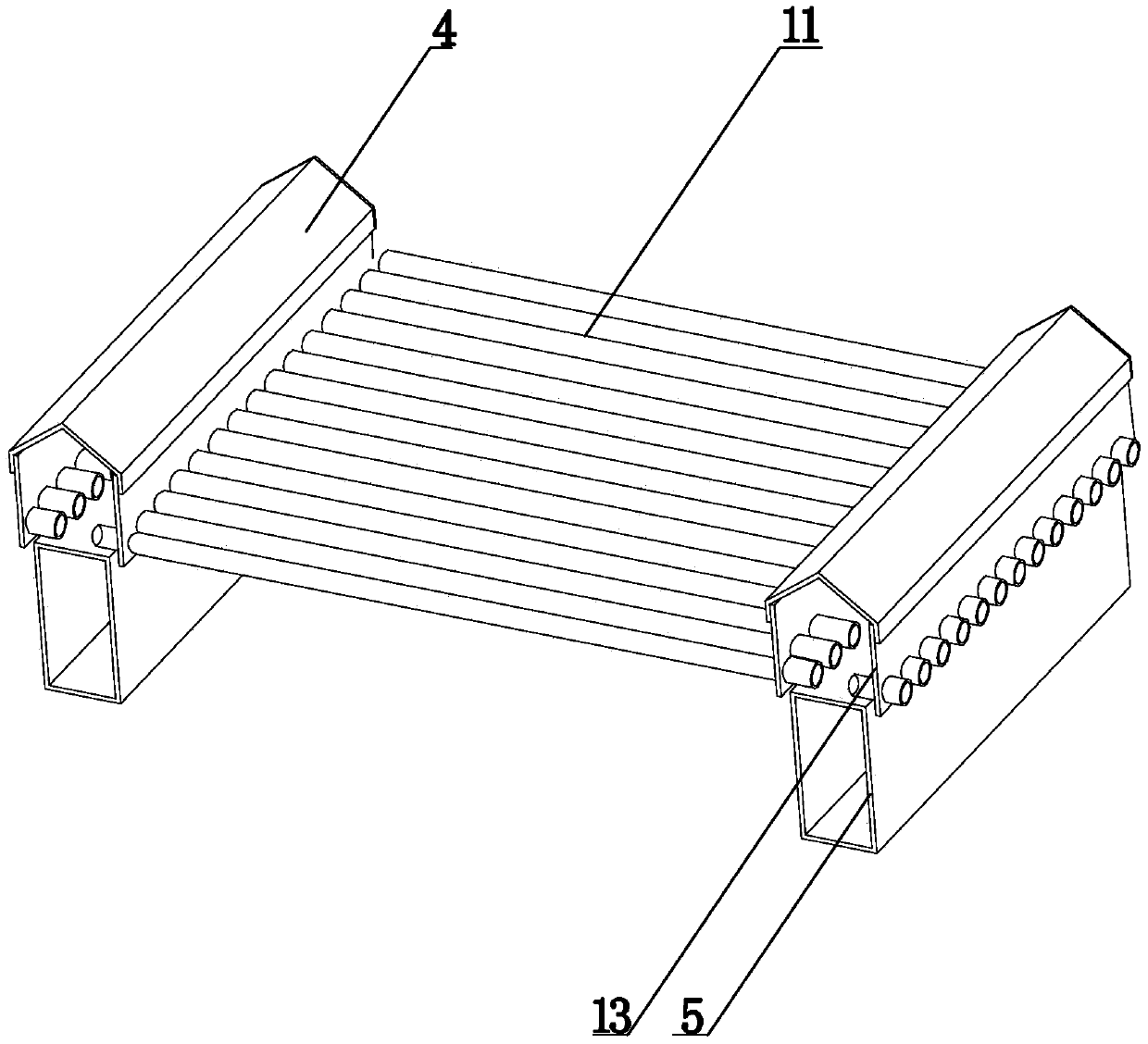 Tubular synergistic layer and desulfurizing tower provided with the same