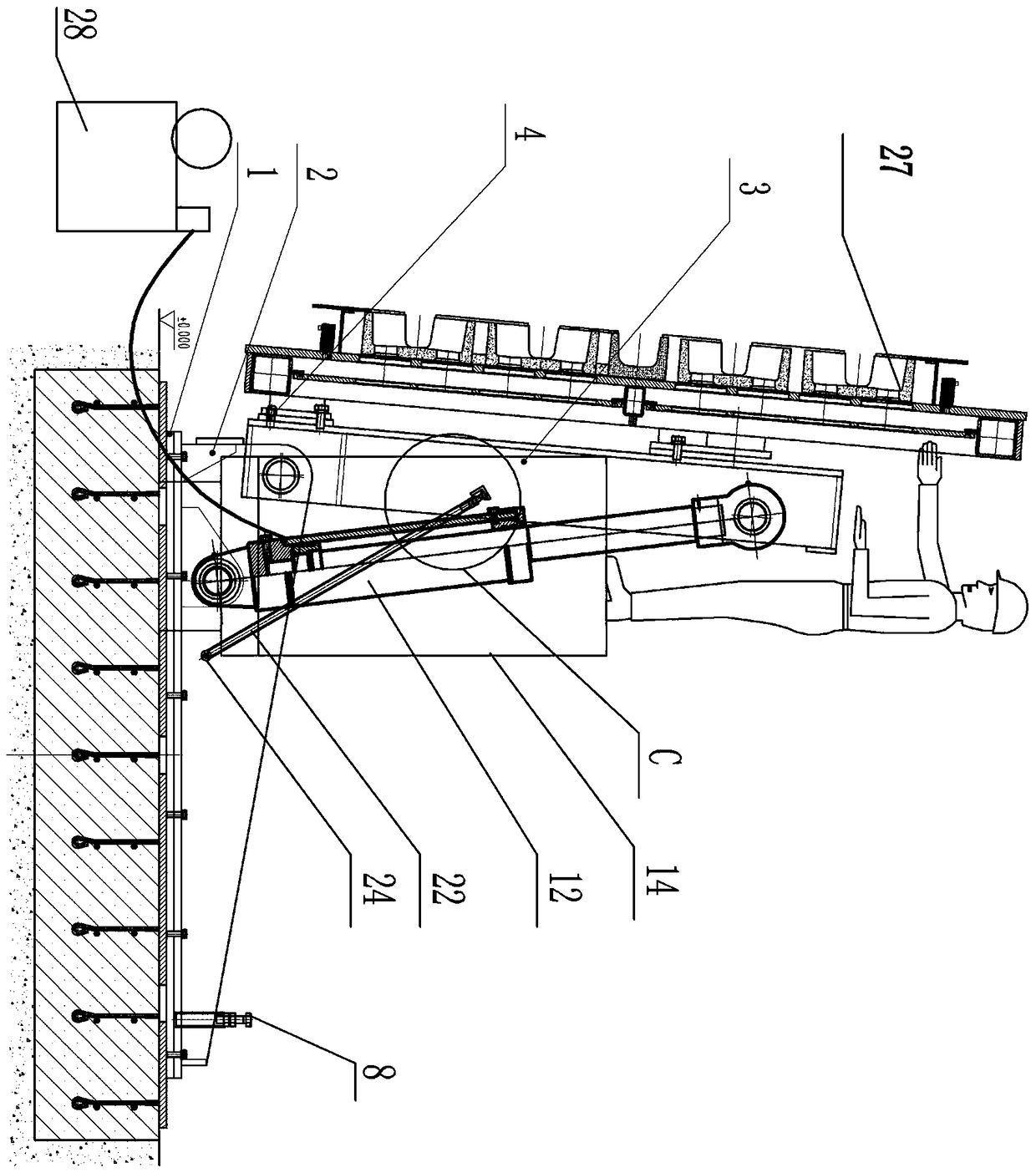 Special equipment for tipping and replacing large slab crystallizers in the aluminum processing industry