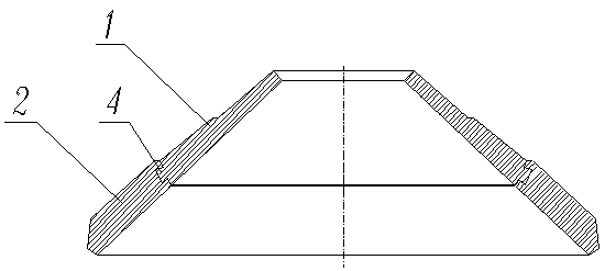 Crushing wall of cone sand making machine composed of high manganese steel and high carbon chromium steel and production method