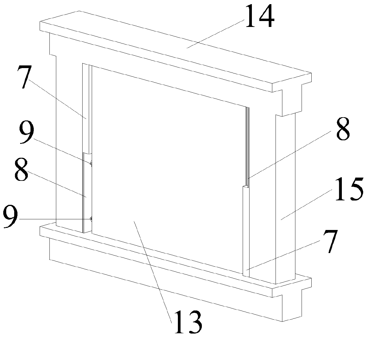 Vibration damping wall with self-resetting function and internally containing bidirectional damping particles