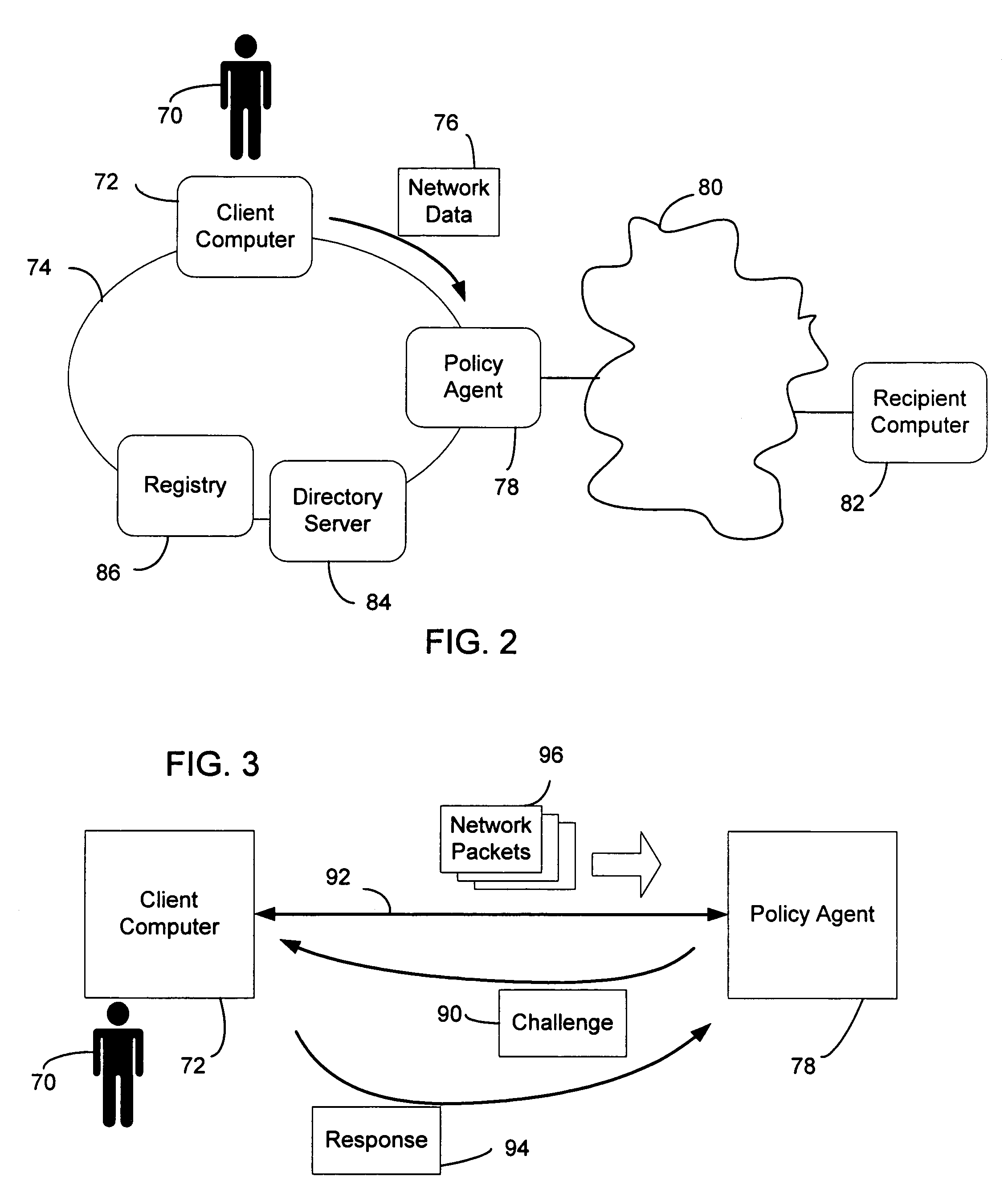 System and method of user authentication for network communication through a policy agent