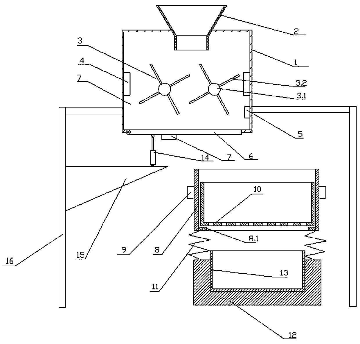 Sand drying and grading device for building construction