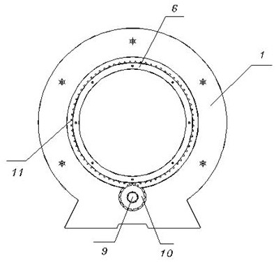 Packaging film winding device with adjustable winding direction