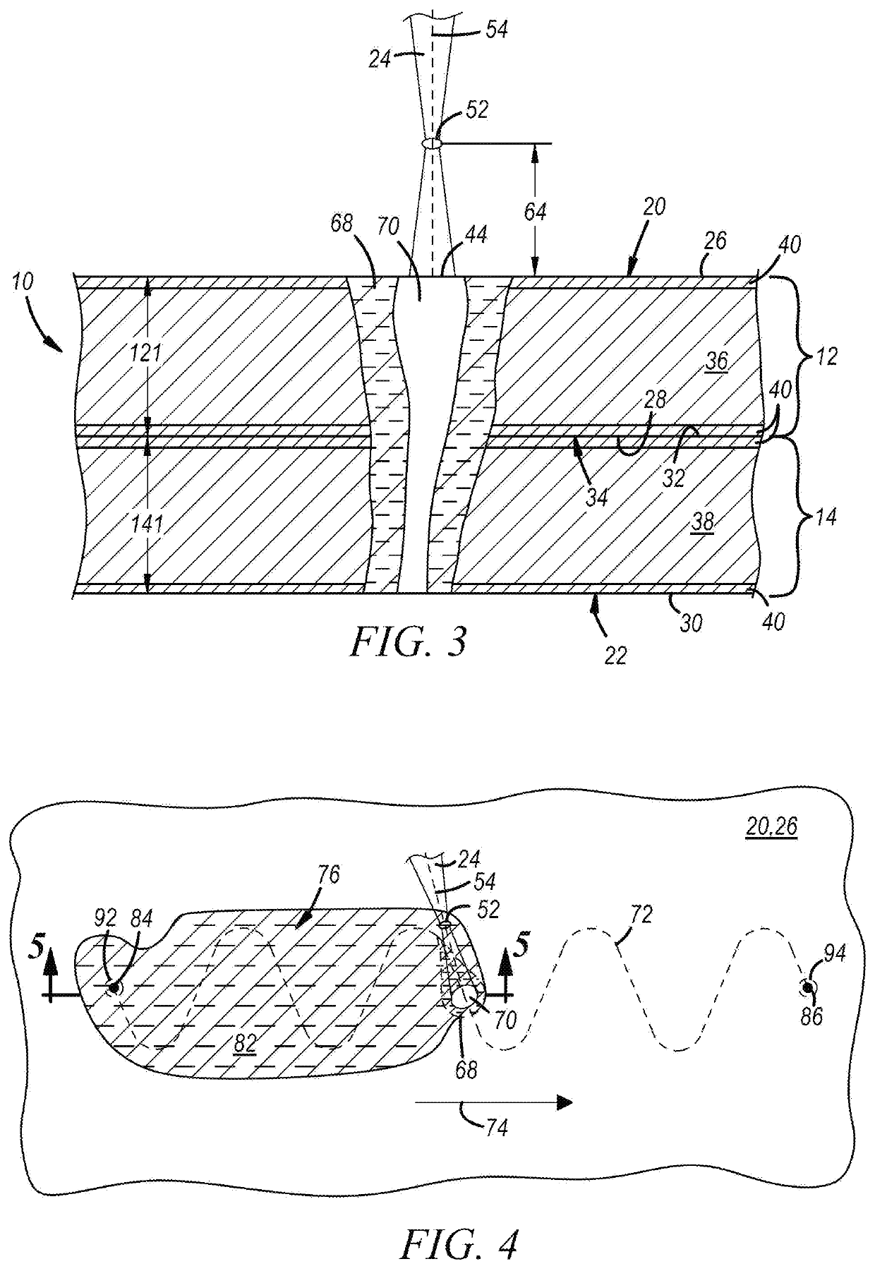 Method for laser welding metal workpieces using a combination of weld paths