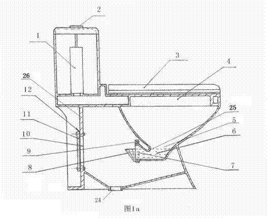 Direct-discharge water-saving pedestal pan with elastic water seal door by using water impact force