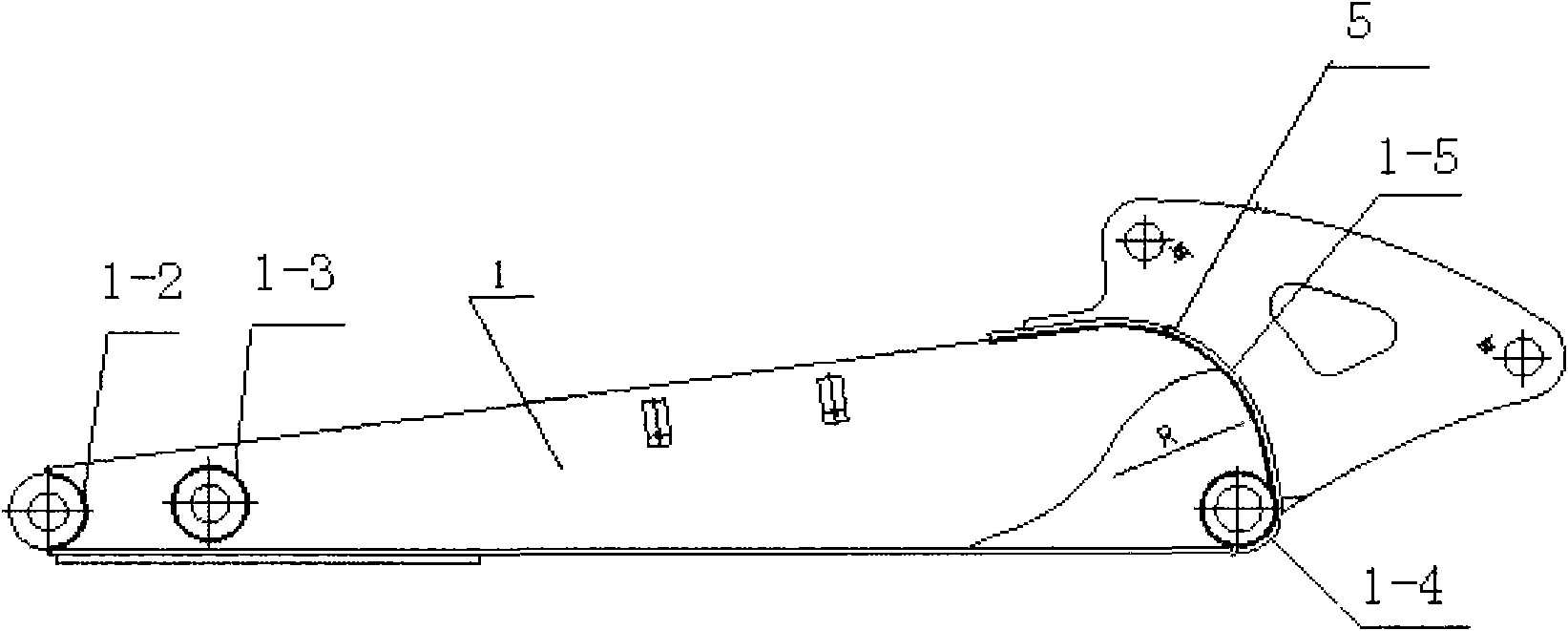 Bucket rod slot plate forming method of 6-ton digging machine