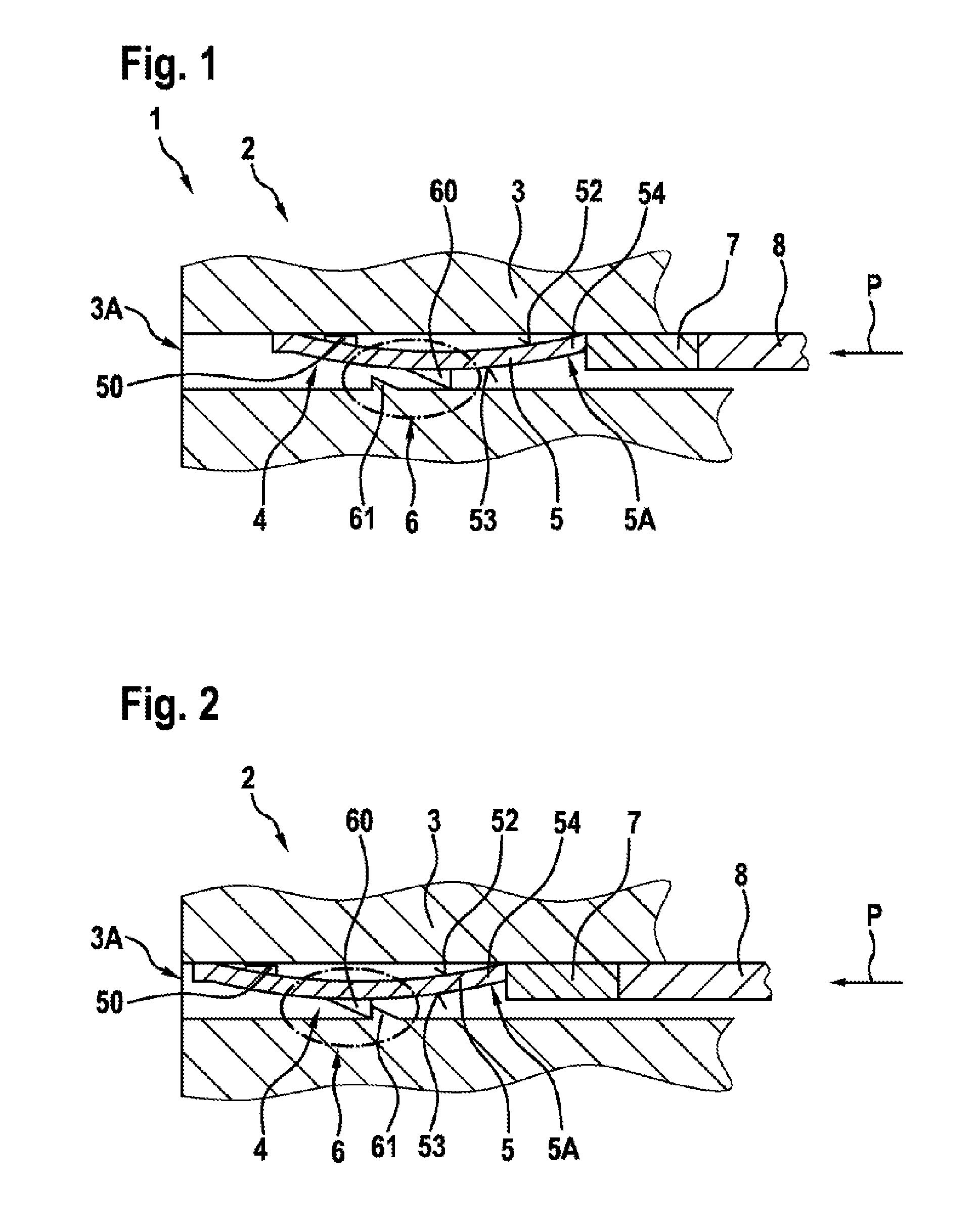 Direct plug-in element with integrated locking mechanism