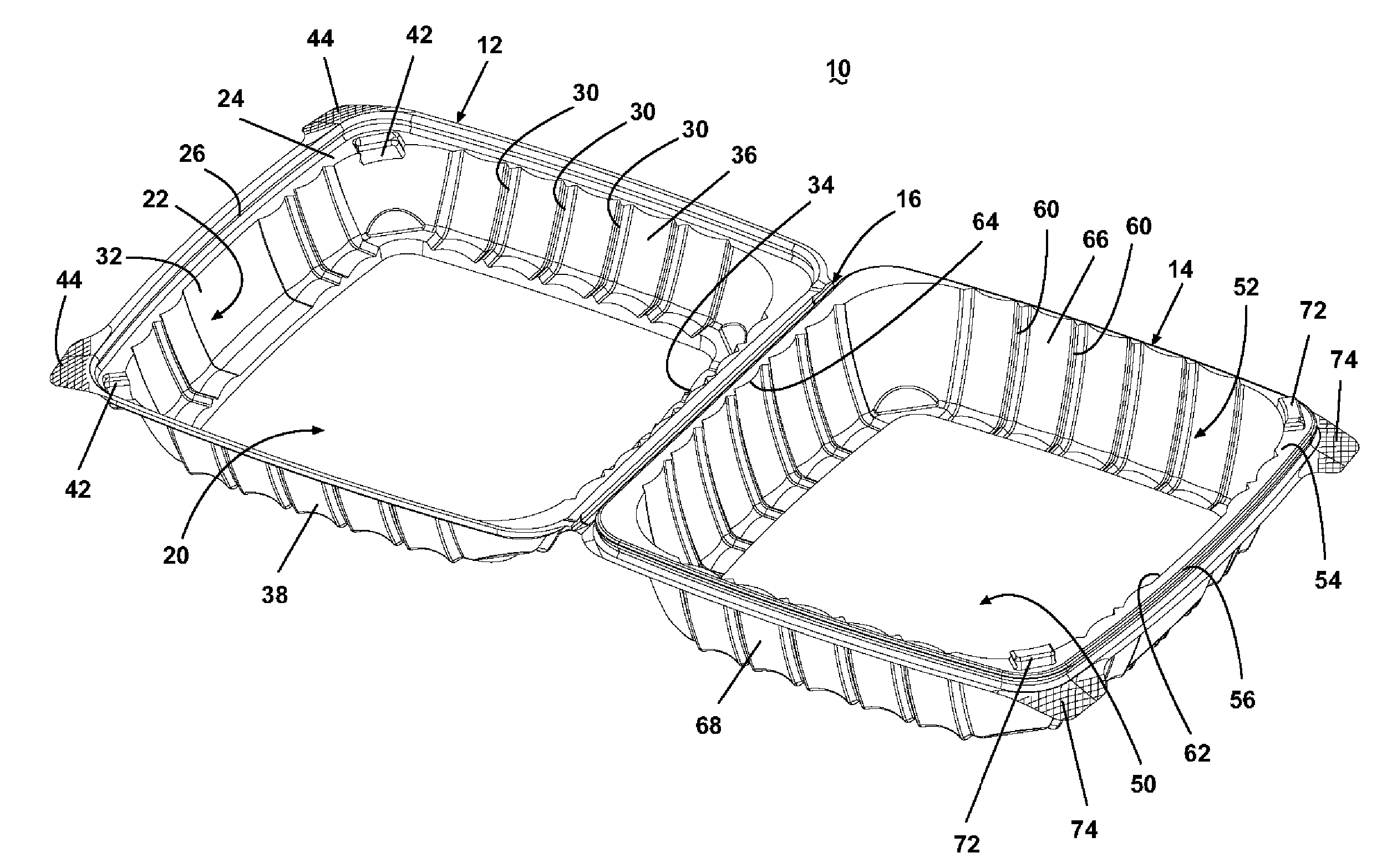 Container with one-step closing