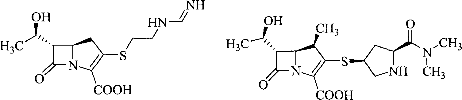 Penem derivates containing sulfhydryl pyrrolidine vinyl heterocycle