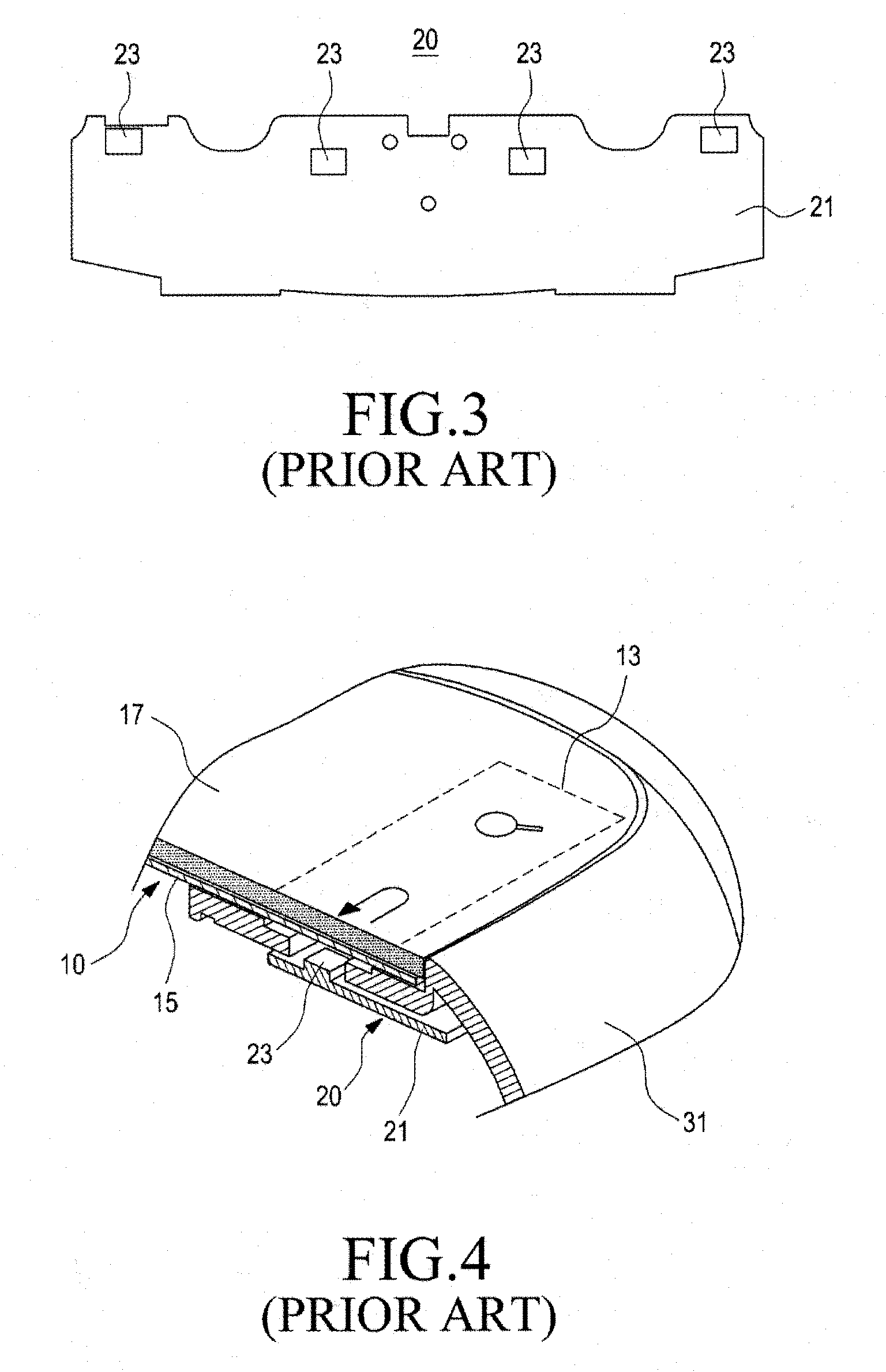 Touch screen device for a portable terminal