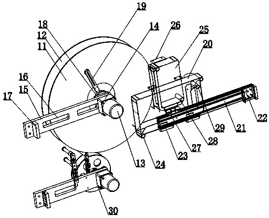 Solar thin film battery conveying device with traction mechanism