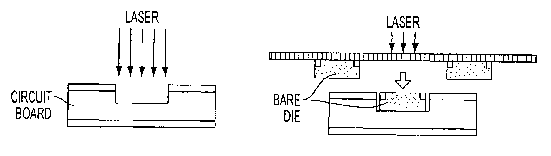 Laser-based technique for the transfer and embedding of electronic components and devices