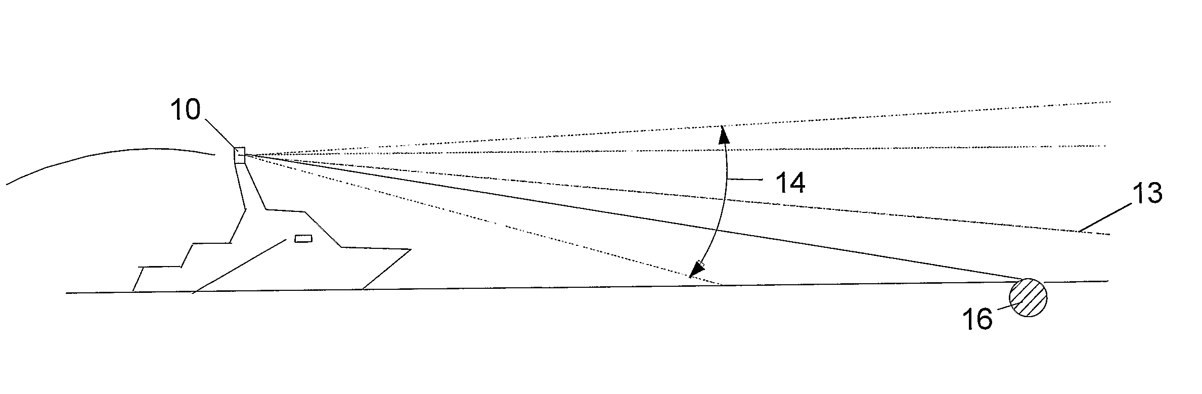 System for the detection and the depiction of objects in the path of marine vessels