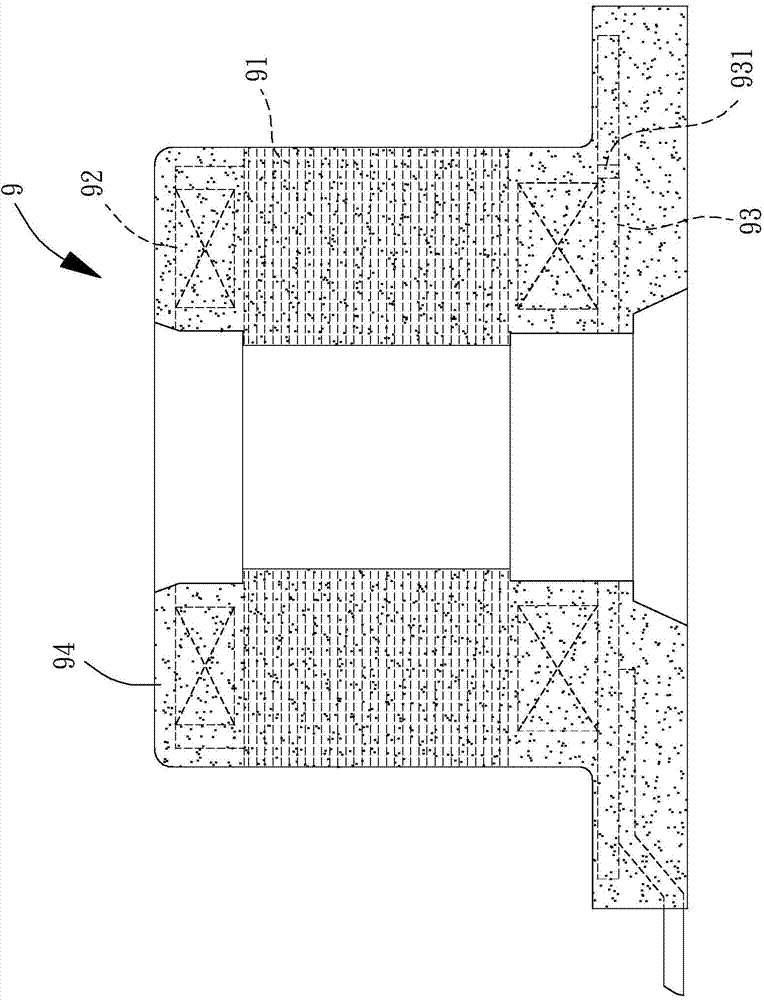 Sealing glue stator