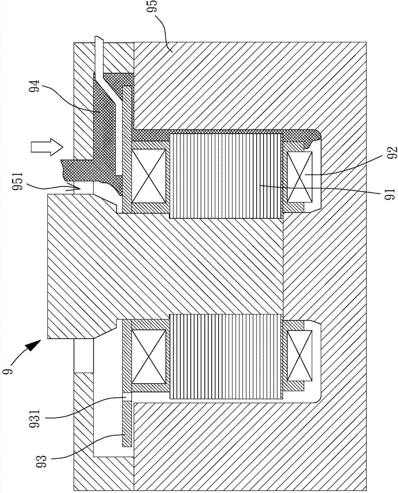 Sealing glue stator