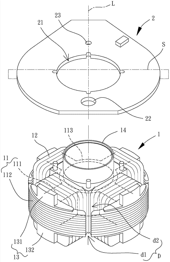 Sealing glue stator